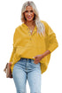 Batwing Sleeve Pocketed Henley Hoodie